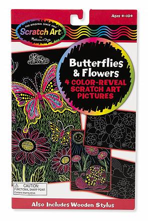 Набор для рисования Scratch art Цветы и бабочки 